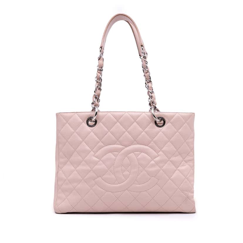 Chanel Caviar Grand Shopping Tote Pink Leather Good condition - Front View