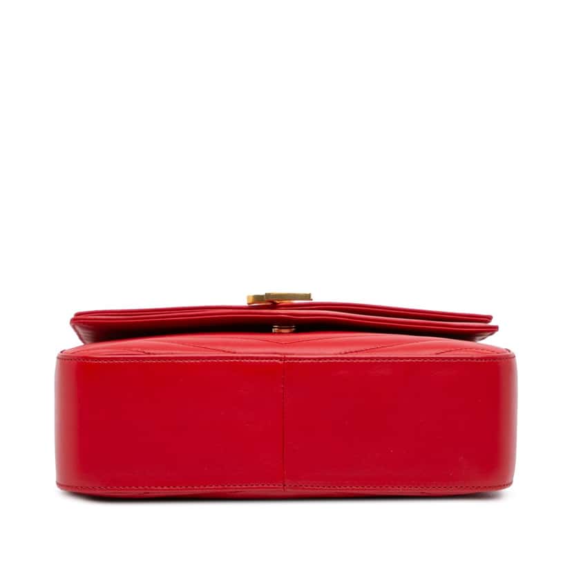 Saint Laurent Medium Lambskin Chevron Monogram Sulpice Bag Red Leather Good condition - Inside View