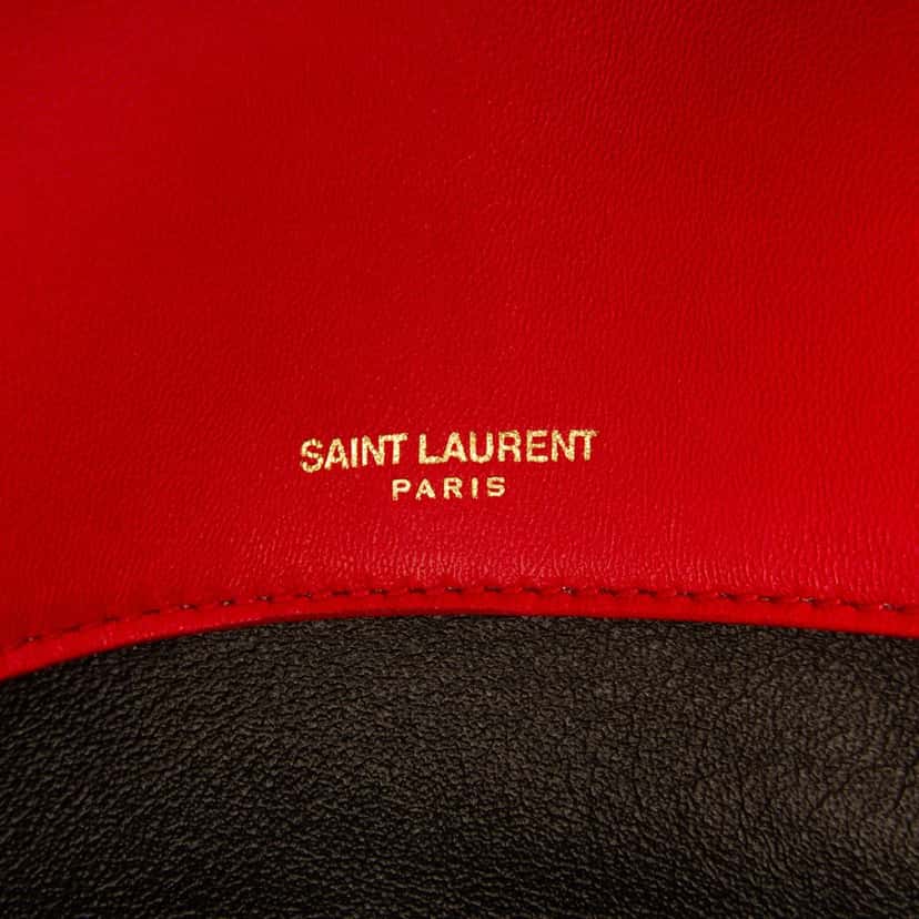 Saint Laurent Medium Lambskin Chevron Monogram Sulpice Bag Red Leather Good condition - Box View