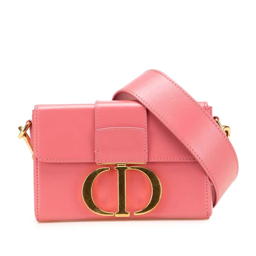 Dior Micro Smooth Calfskin 30 Montaigne Flap Pink Leather Good condition - Front View