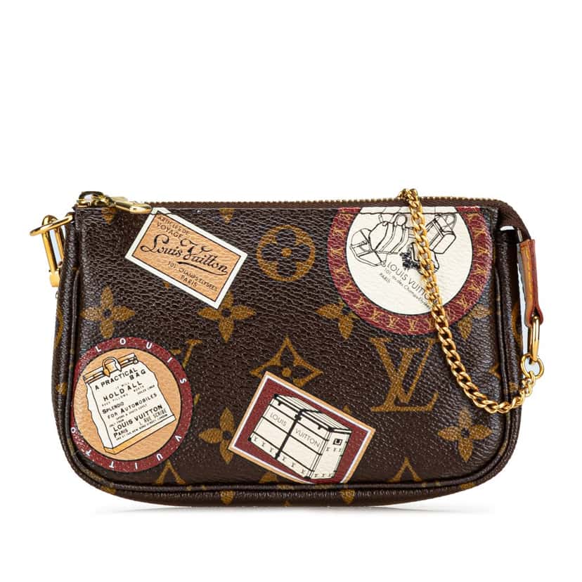 Louis Vuitton Monogram Patch Mini Pochette Accessoires Brown Canvas Good condition - Front View