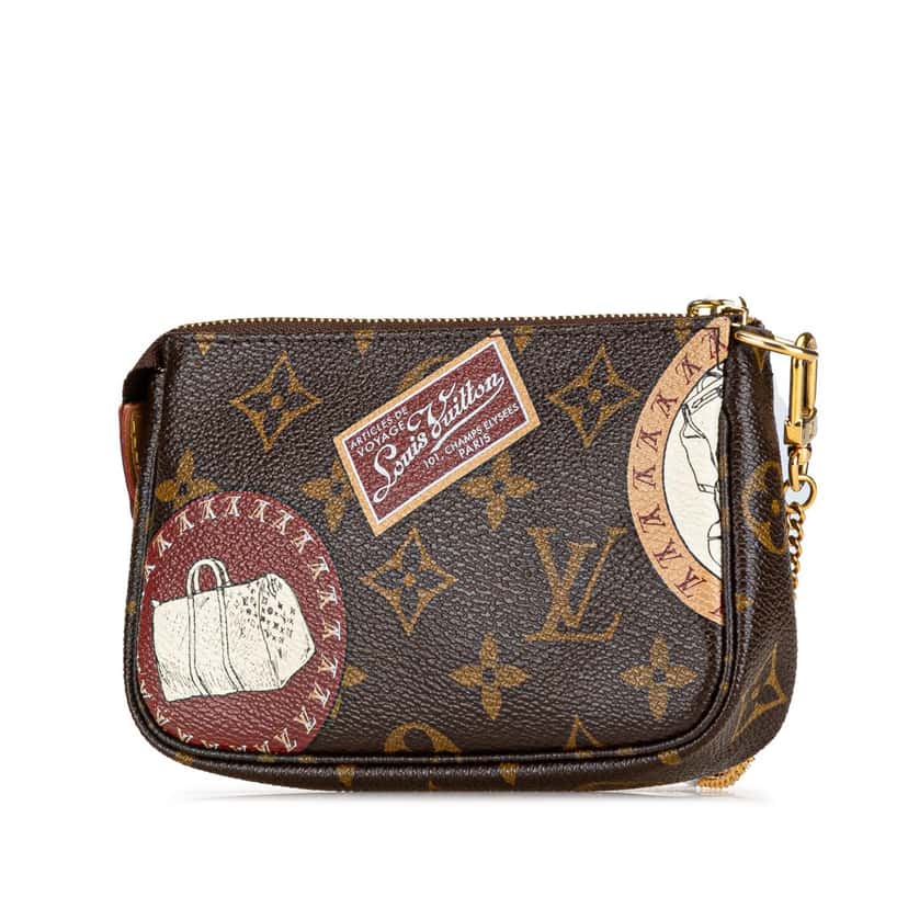 Louis Vuitton Monogram Patch Mini Pochette Accessoires Brown Canvas Good condition - Back View