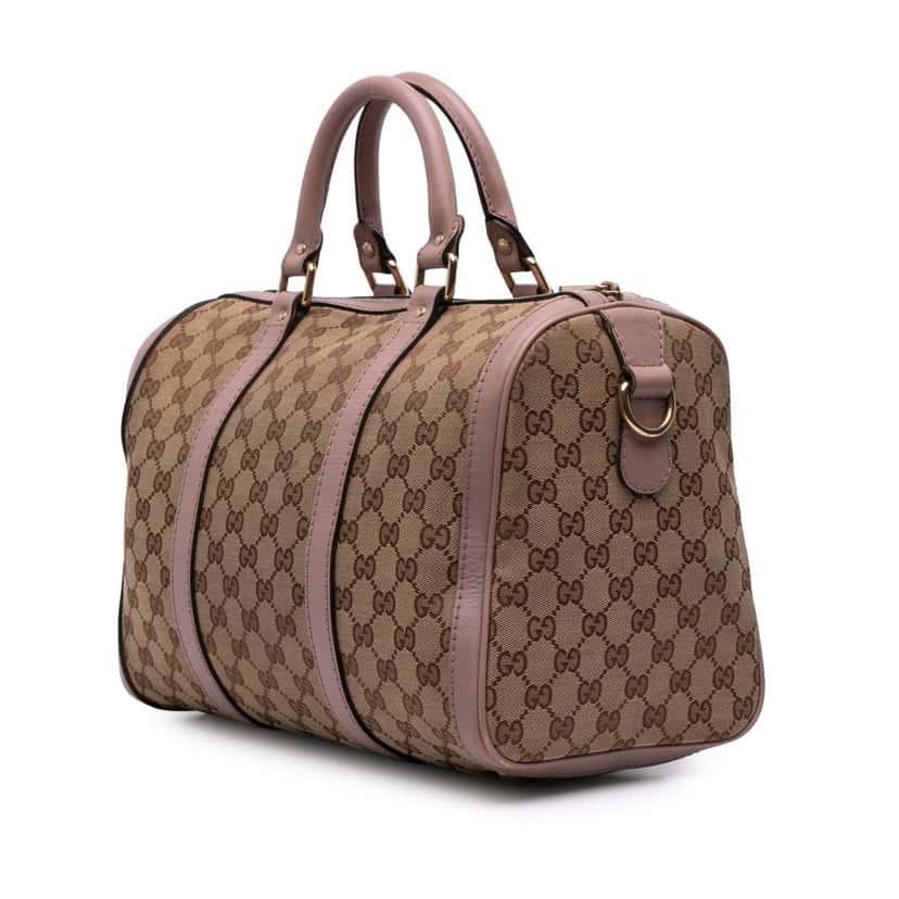 Gucci GG Canvas Joy Boston Bag Brown Canvas Good condition - Back View