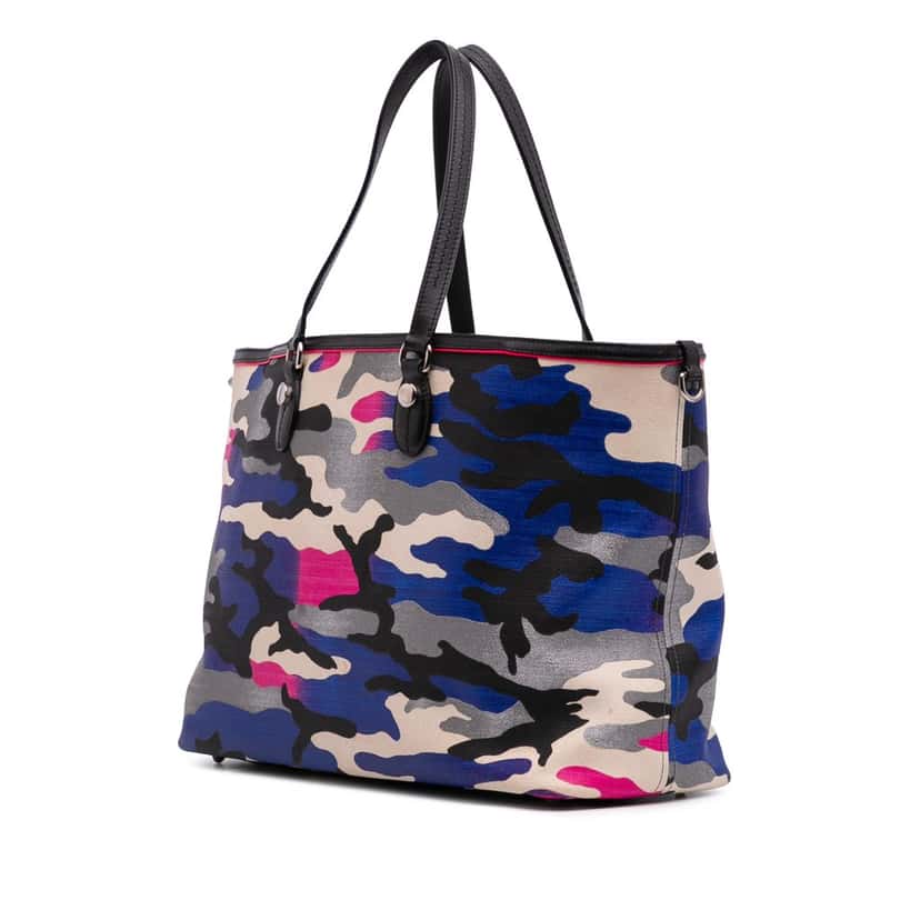 Dior Anselm Reyle Large Canvas Camoflage Tote Grey Canvas Good condition - Back View