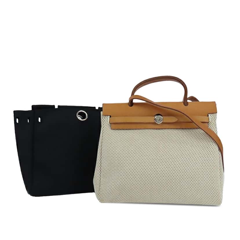 Hermès Toile Herbag PM Brown Canvas Good condition - Front View