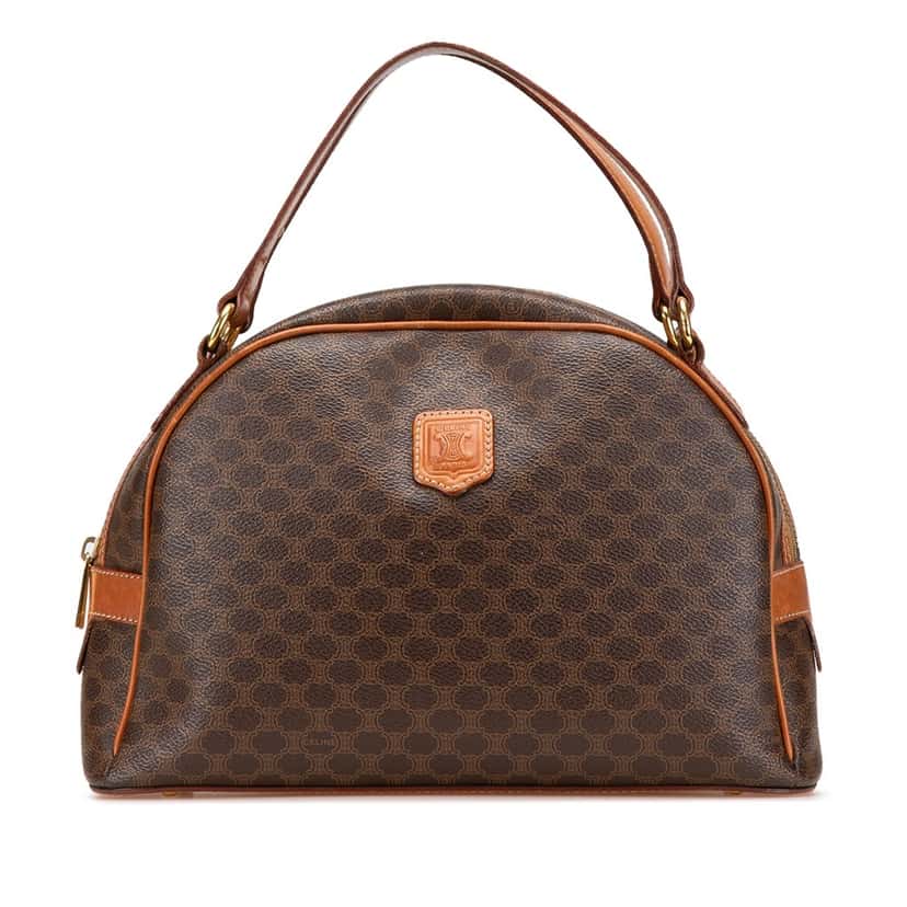 Celine Macadam Coated Canvas Handbag Brown Canvas Good condition - Front View