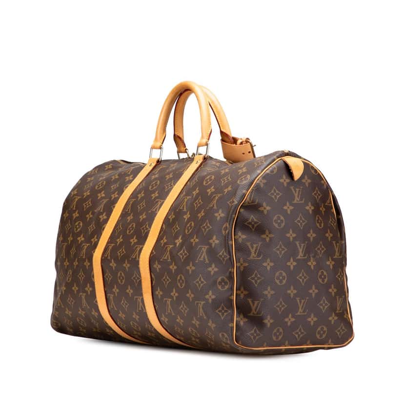 Louis Vuitton Monogram Keepall 50 Brown Canvas Fair condition - Back View