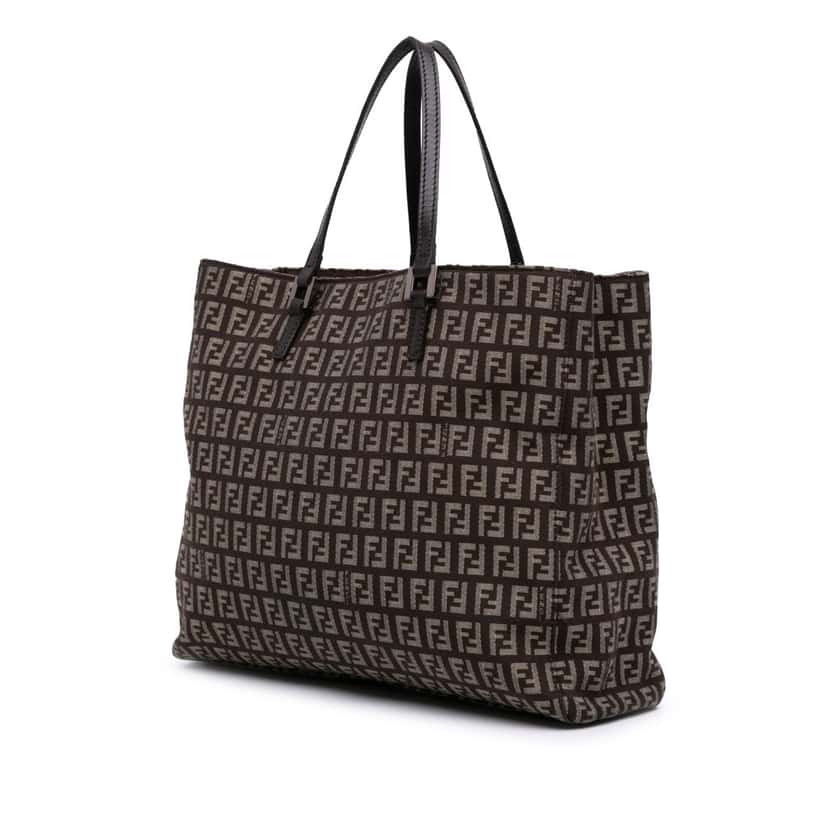 Fendi Zucchino Canvas Tote Brown Canvas Good condition - Back View
