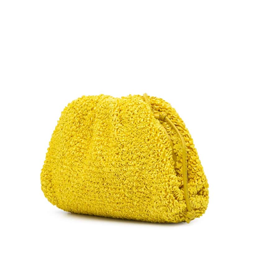 Bottega Veneta Boucle Raffia The Mini Pouch Crossbody Yellow Good condition - Back View