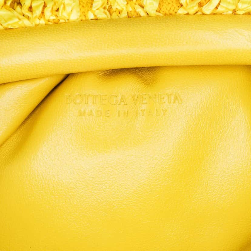 Bottega Veneta Boucle Raffia The Mini Pouch Crossbody Yellow Good condition - Box View