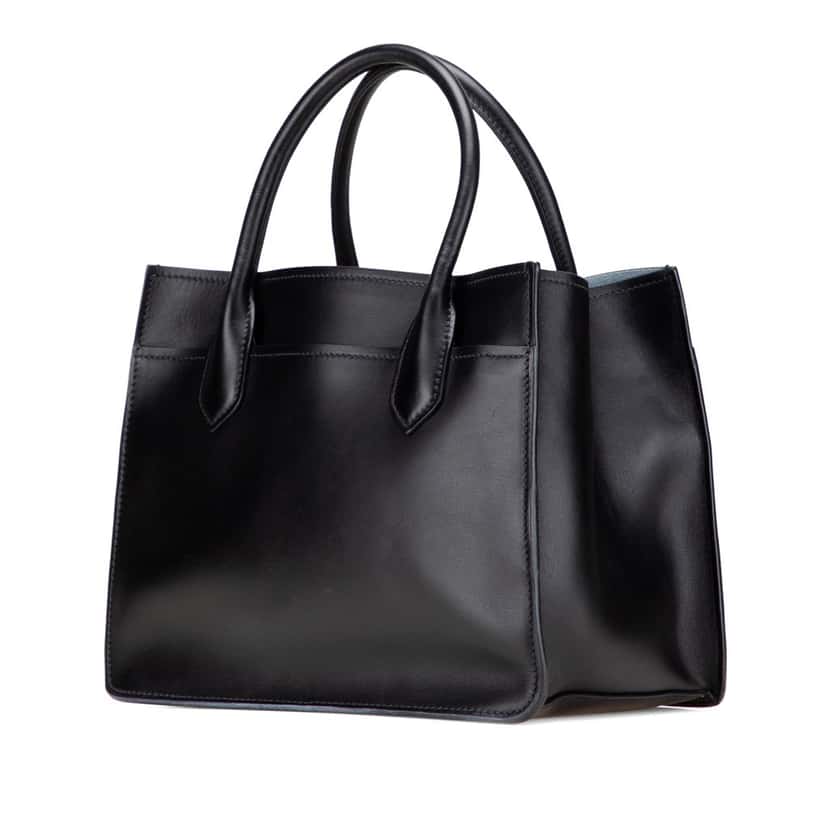 Prada City Calf Etiquette Satchel Black Leather Good condition - Back View