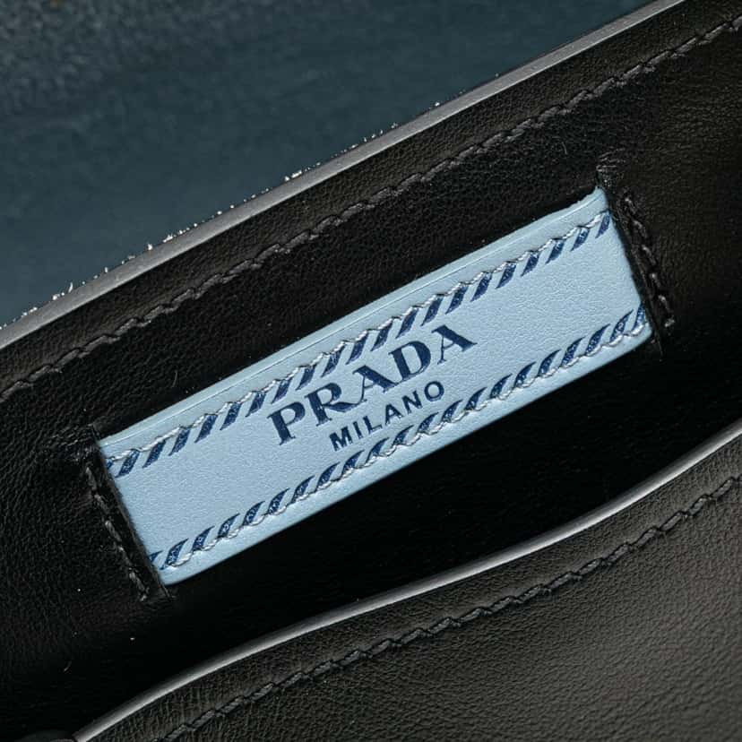 Prada City Calf Etiquette Satchel Black Leather Good condition - Box View