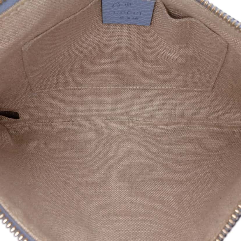 Gucci Calfskin Bamboo Clutch Blue Leather Good condition - Model View