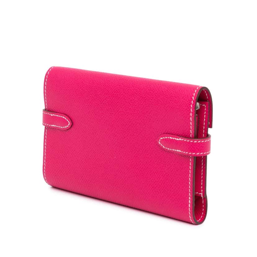 Hermès Medium Epsom Kelly Depliant Wallet Pink Leather Good condition - Back View