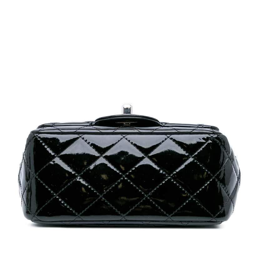Chanel Mini Square Classic Patent Single Flap Black Leather Good condition - Inside View