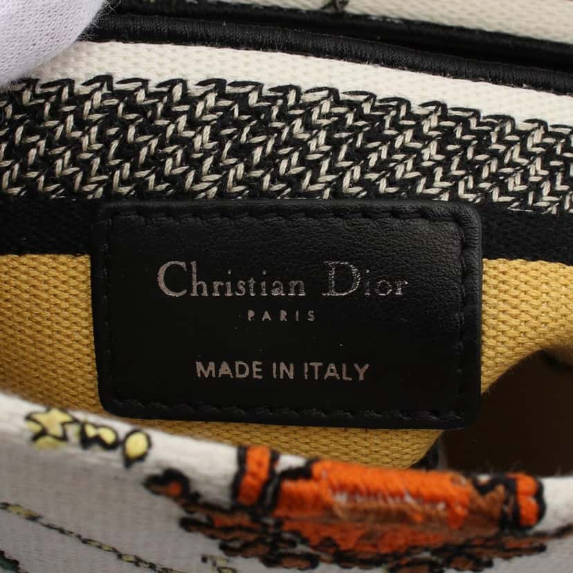 Dior Medium Embroidered Canvas Pixel Zodiac Lady D Lite White Canvas Good condition - Box View