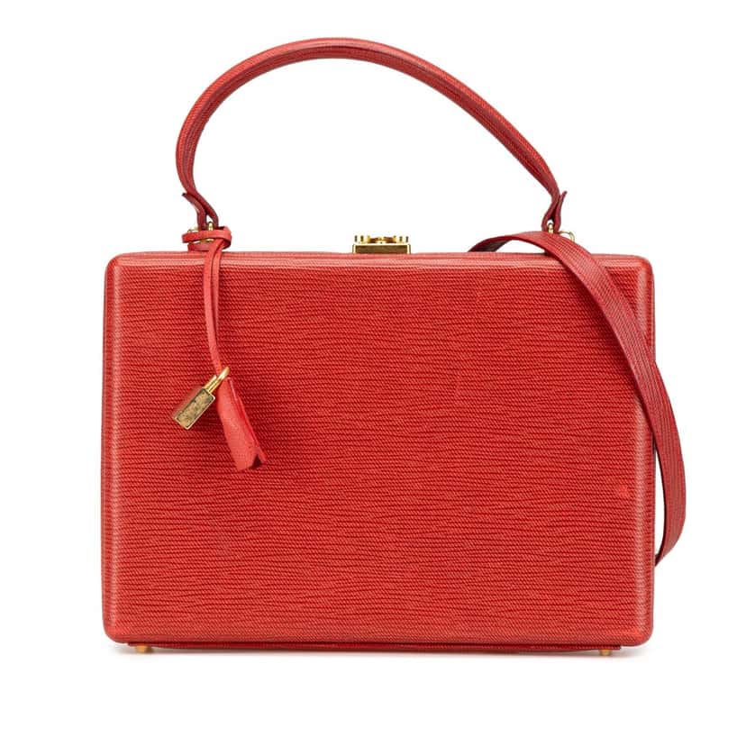 Fendi Mini Leather Trunk Attache Case Red Leather Good condition - Front View