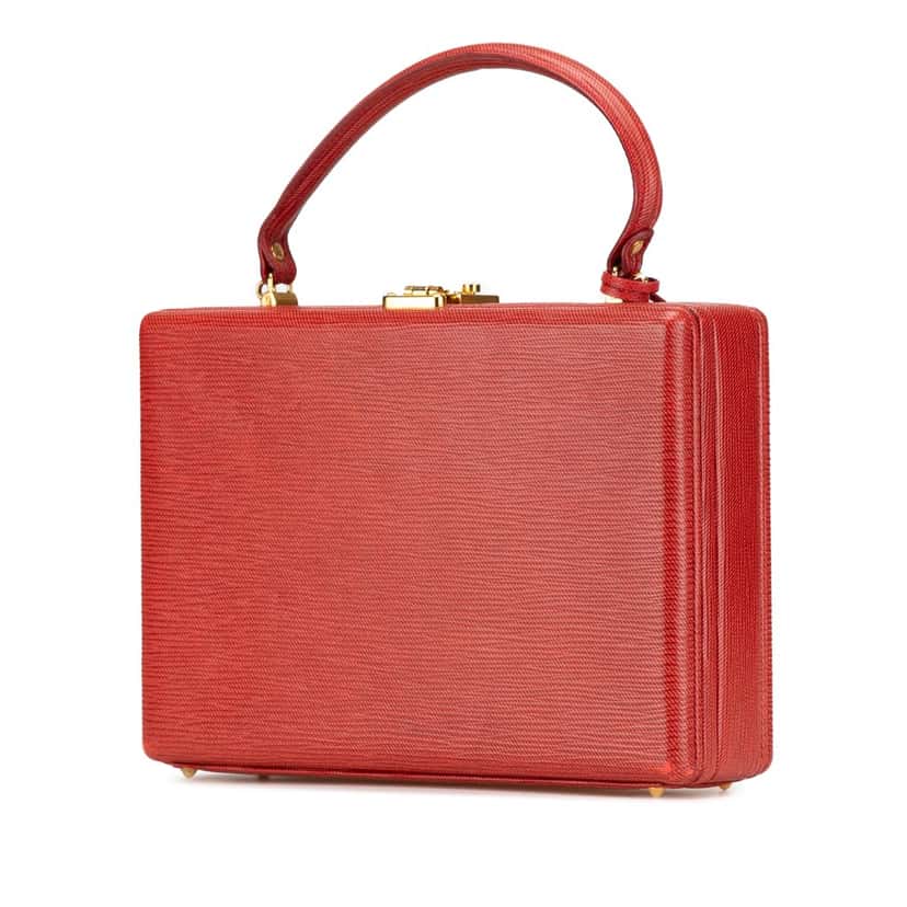 Fendi Mini Leather Trunk Attache Case Red Leather Good condition - Back View