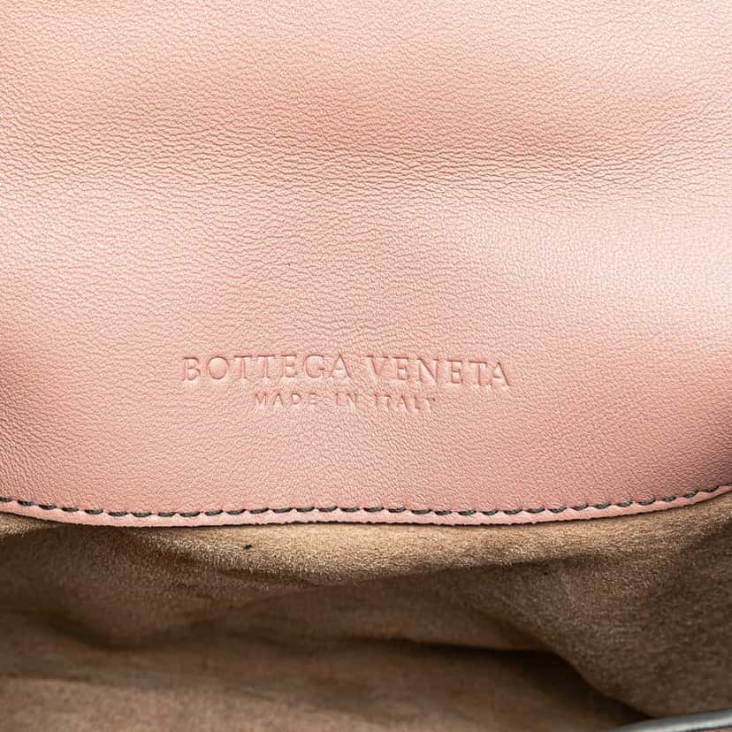 Bottega Veneta Small Nappa Intrecciato Nodini Flap Pink Leather Good condition - Box View
