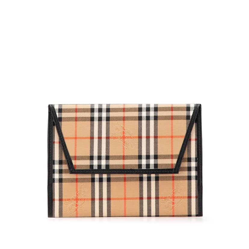 Burberry Haymarket Check Canvas Notebook Cover Brown Canvas Good condition - Front View