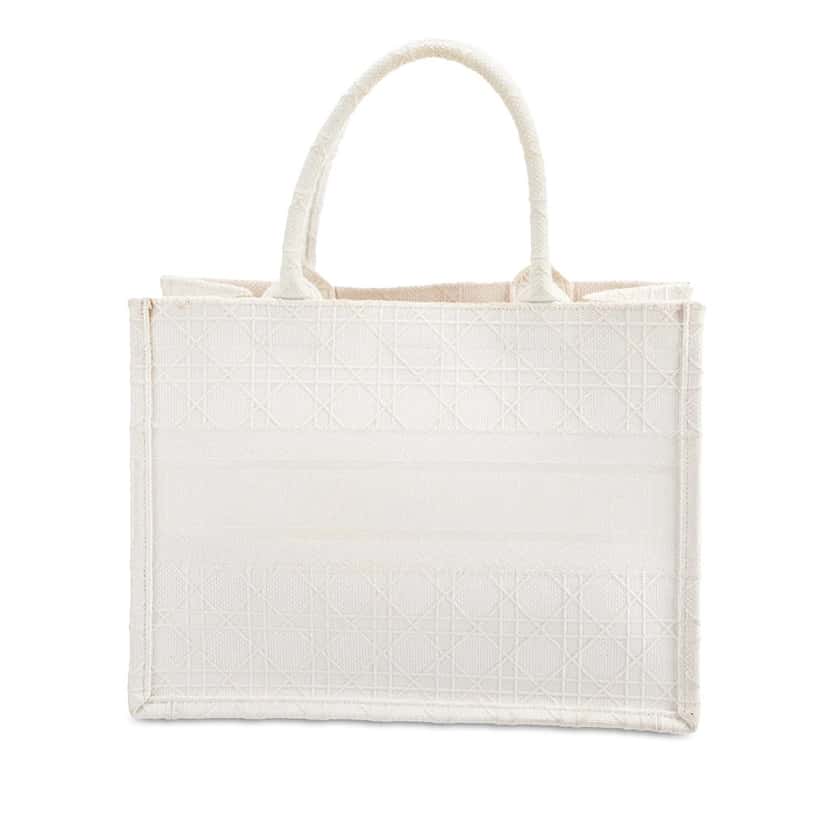 Dior Medium Cannage Book Tote White Canvas Good condition - Inside View