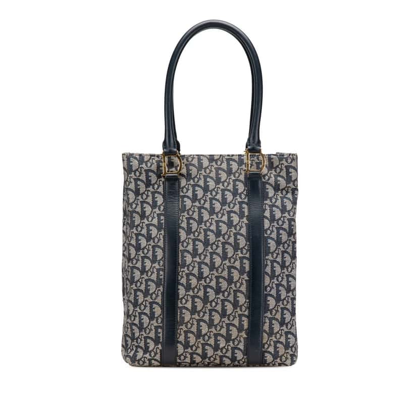 Dior Diorissimo Trotter Canvas Tote Blue Canvas Good condition - Front View