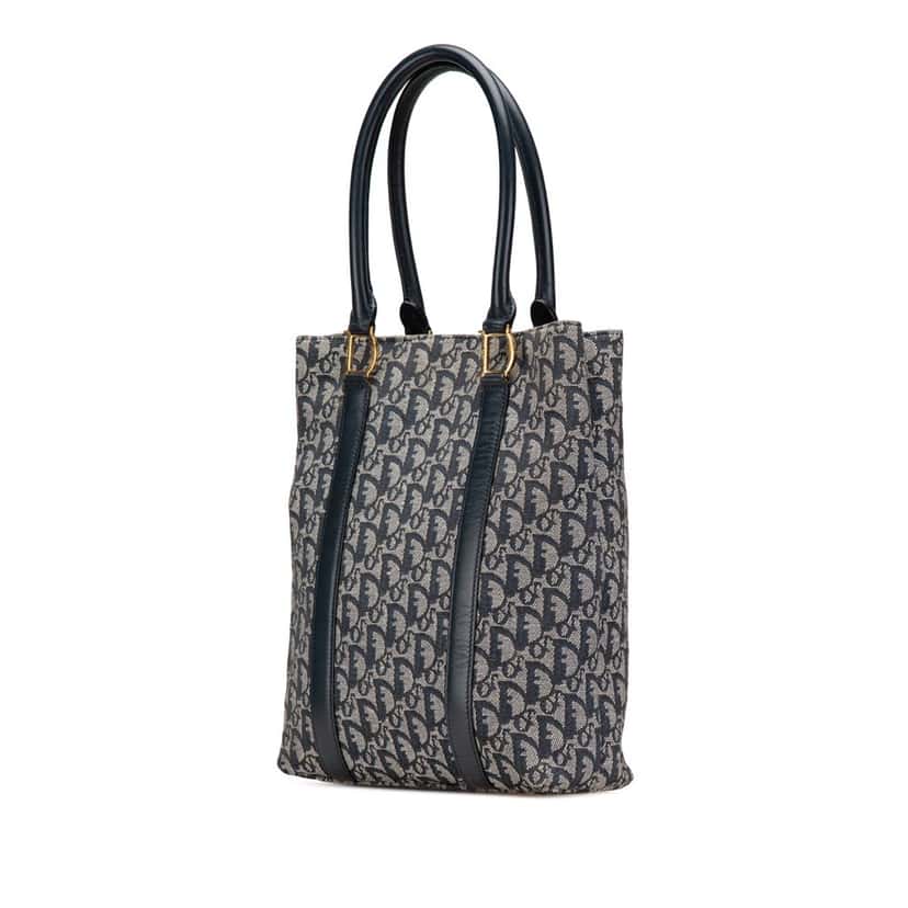 Dior Diorissimo Trotter Canvas Tote Blue Canvas Good condition - Back View