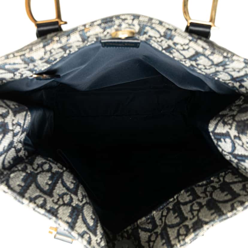 Dior Diorissimo Trotter Canvas Tote Blue Canvas Good condition - Model View