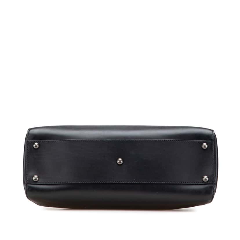 Fendi Medium Shiny Nappa Peekaboo Iconic Satchel Black Leather Good condition - Inside View