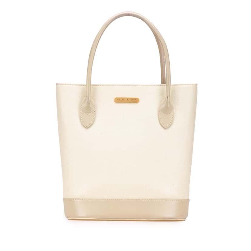 Burberry Leather Handbag White Leather Good condition - Front View