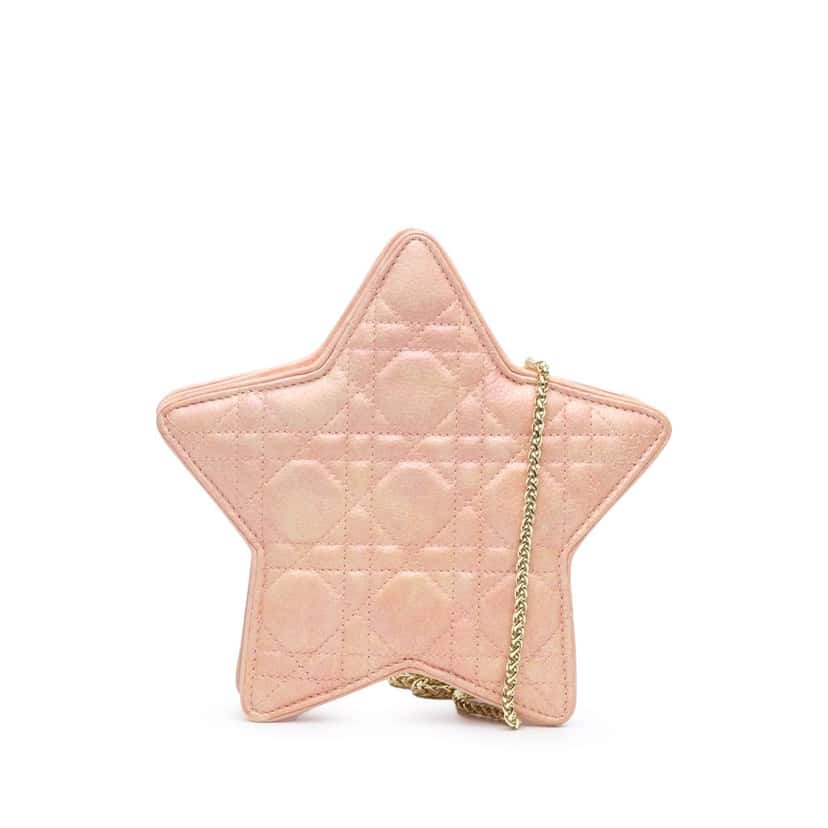 Dior Lambskin Cannage Kids Star Crossbody Pink Leather Good condition - Front View