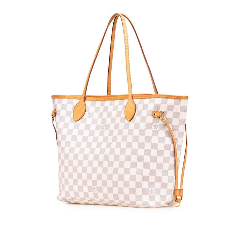 Louis Vuitton Damier Azur Neverfull MM White Canvas Good condition - Back View