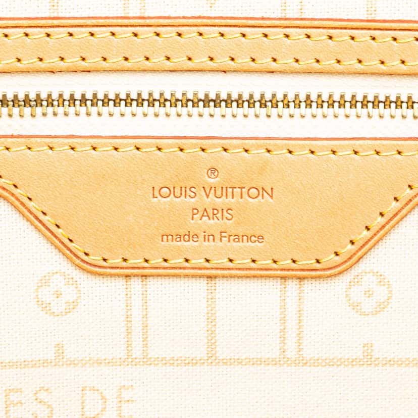 Louis Vuitton Damier Azur Neverfull MM White Canvas Good condition - Box View