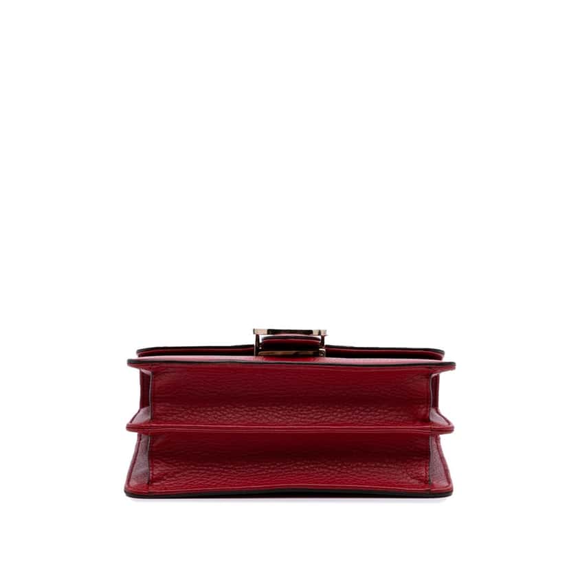 Gucci Small Dollar Calfskin Interlocking G Crossbody Red Leather Good condition - Inside View