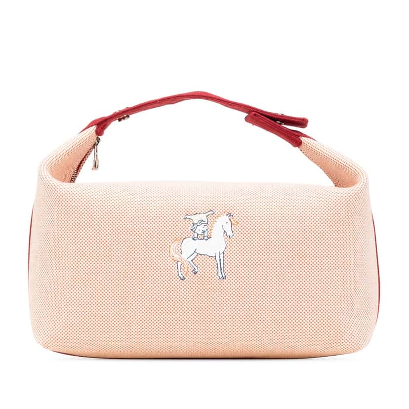 Hermès Large Canvas Bride A Brac Cabriole Case Orange Canvas Good condition - Front View