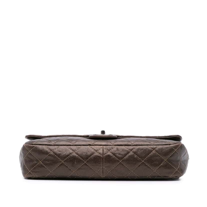 Chanel Jumbo Quilted Iridescent Caviar Easy Flap Brown Leather Good condition - Inside View