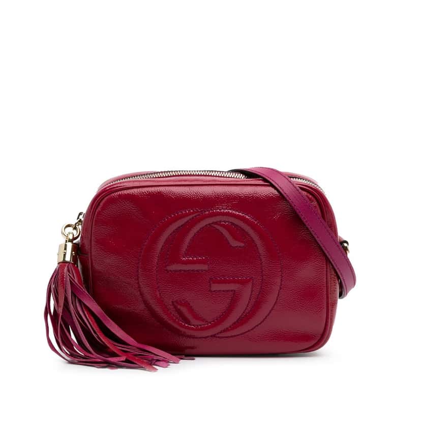 Gucci Patent Soho Disco Crossbody Pink Leather Good condition - Front View