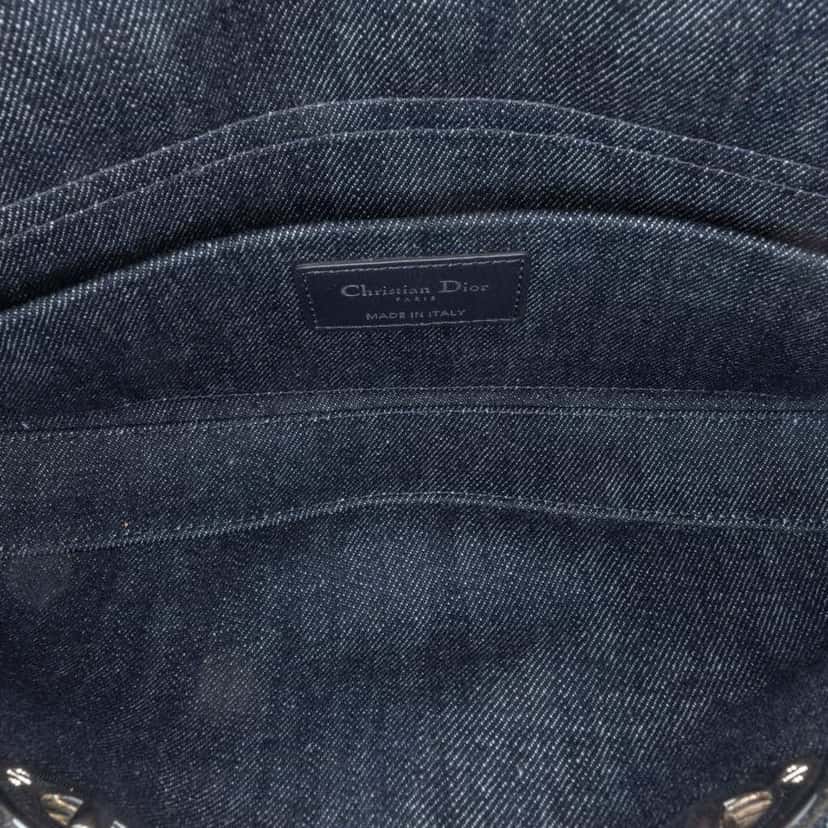 Dior Medium Denim Cannage Eyelet Lady D Joy Blue Denim Very good condition - Model View