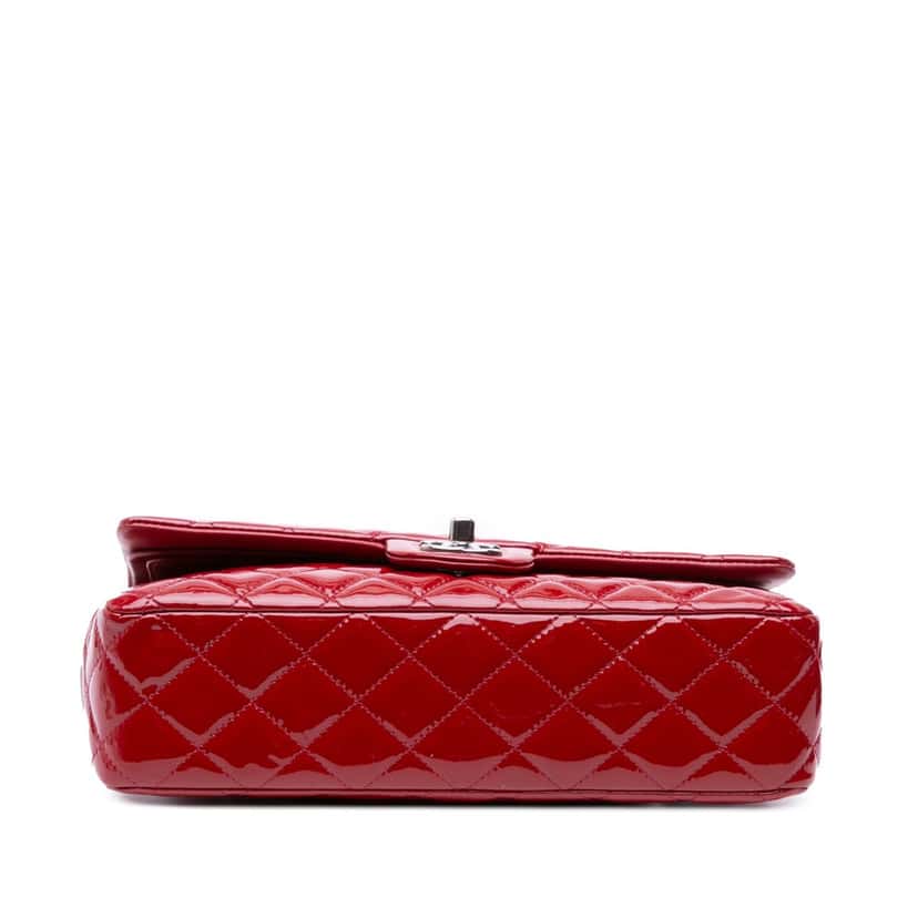 Chanel Medium Classic Patent Double Flap Red Leather Good condition - Inside View