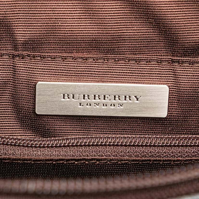 Burberry Leather and Suede Stitch Tote Brown Leather Good condition - Box View