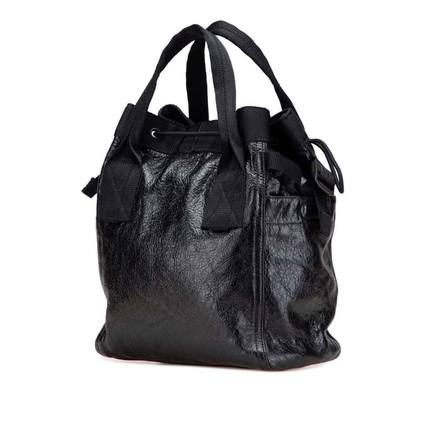 Balenciaga Small Lambskin Arena Army Tote Black Leather Good condition - Back View