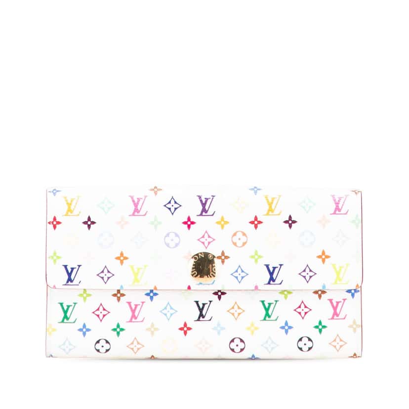 Louis Vuitton Monogram Multicolore Sarah Long Wallet White Canvas Good condition - Front View