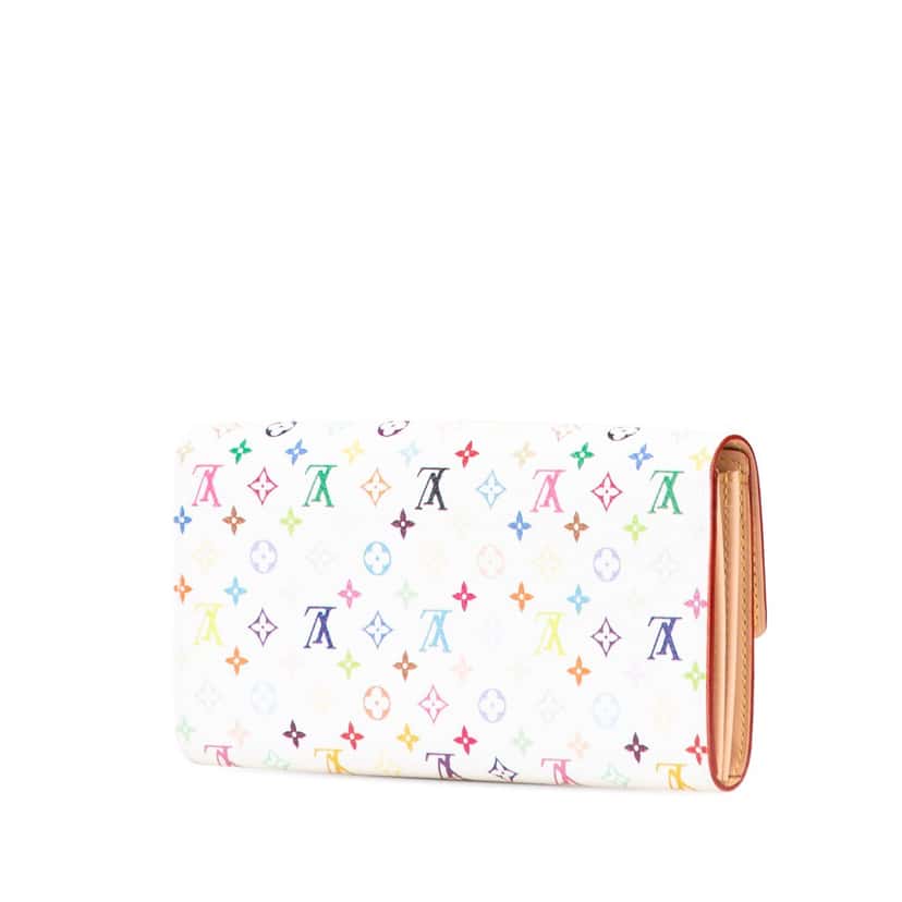 Louis Vuitton Monogram Multicolore Sarah Long Wallet White Canvas Good condition - Back View