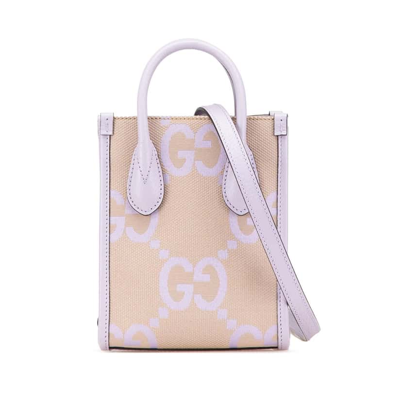 Gucci Mini Jumbo GG Canvas Interlocking G Satchel Brown Canvas Good condition - Front View