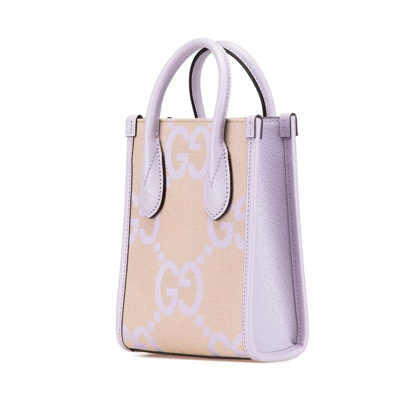 Gucci Mini Jumbo GG Canvas Interlocking G Satchel Brown Canvas Good condition - Back View