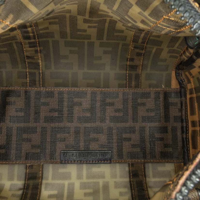 Fendi Zucca Mesh Boston Bag Brown Polyester Good condition - Model View