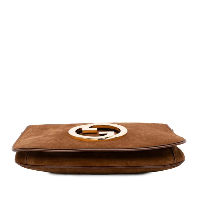 Gucci Small Suede Blondie Satchel Brown Leather Good condition - Inside View