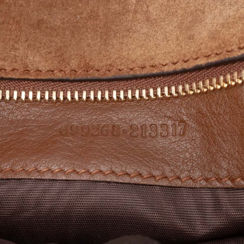 Gucci Small Suede Blondie Satchel Brown Leather Good condition - Box View