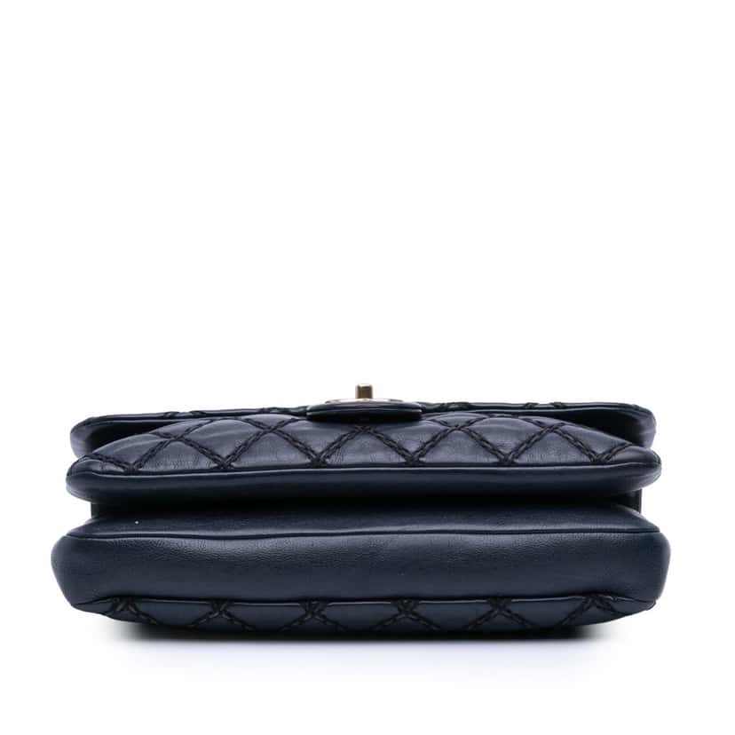 Chanel Paris Dallas Quilted Calfskin Chic Stitch Flap Blue Leather Good condition - Inside View
