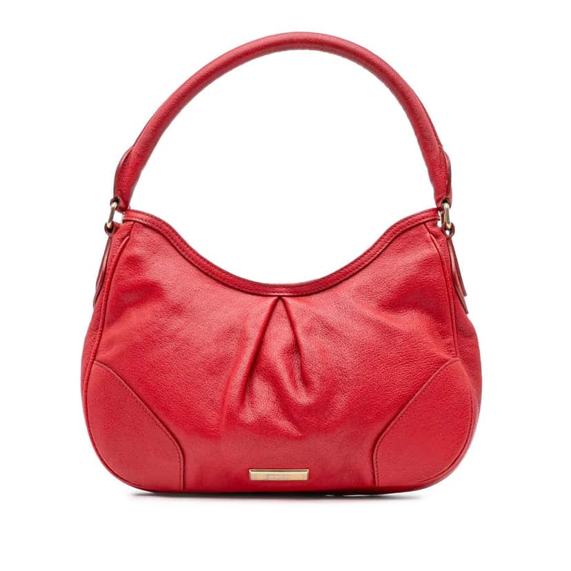 Burberry Leather Hobo Red Leather Good condition - Front View